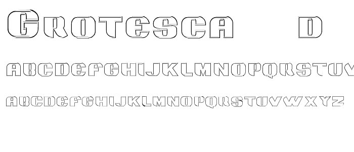 Grotesca 3-D font